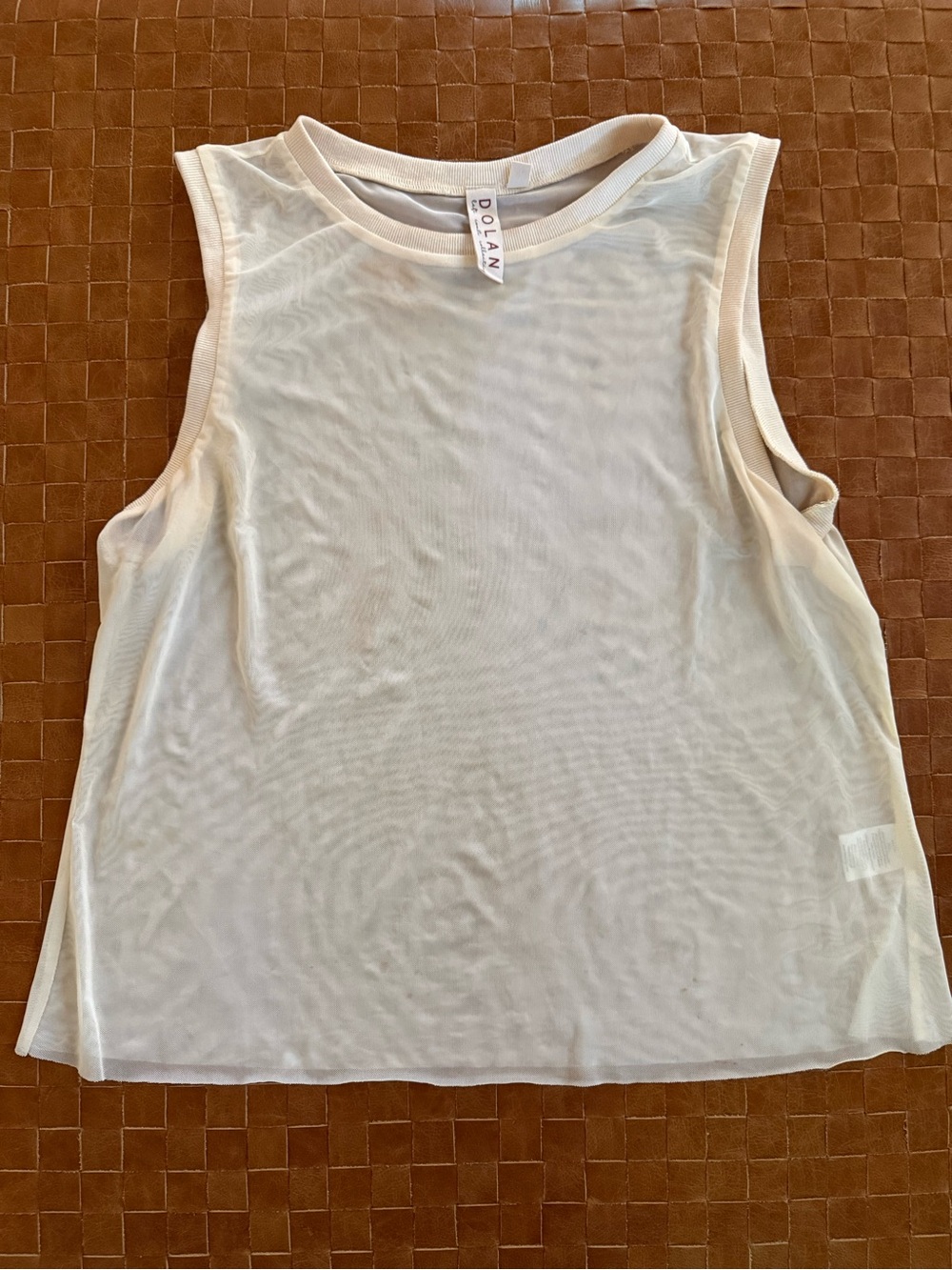 dolan Sheer Tank Top in Cream